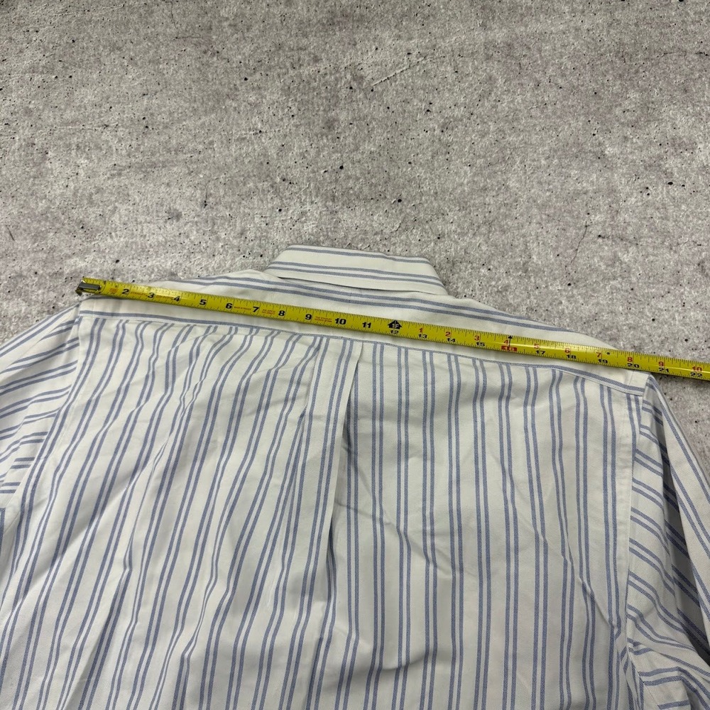 Vntg Polo Ralph Lauren Yarmouth 16.5 33 Button Down White Blue Stripe Flesh Pony - Picture 10 of 11